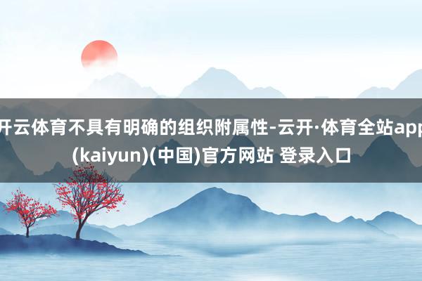 开云体育不具有明确的组织附属性-云开·体育全站app(kaiyun)(中国)官方网站 登录入口