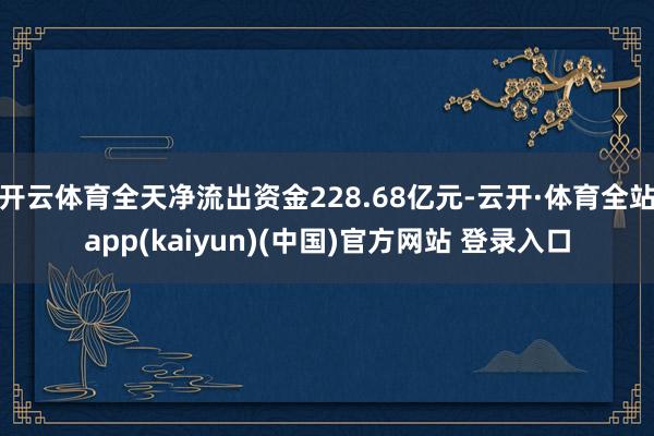 开云体育全天净流出资金228.68亿元-云开·体育全站app(kaiyun)(中国)官方网站 登录入口